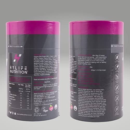 Hylife Nutrition - Organic Protein Powder - Mixed Berry Vegan Protein Powder (450g - 15 Servings) Hylife NutritionAu supplements
