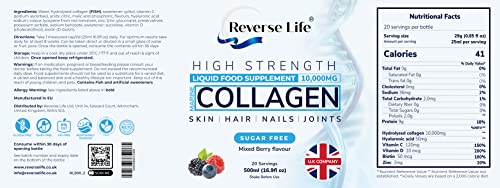 Reverse Life Marine Collagen Liquid Supplement Drink - High-Strength 10,000mg Hydrolysed Peptide Infused Reverse LifeAu supplements