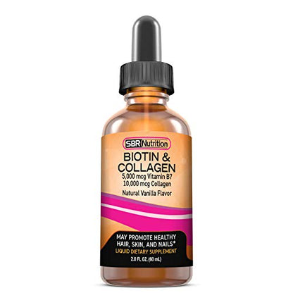 SBR Nutrition Biotin and Collagen Liquid Drops Daily Food Supplement, Vitamins SBR NutritionUS supplements