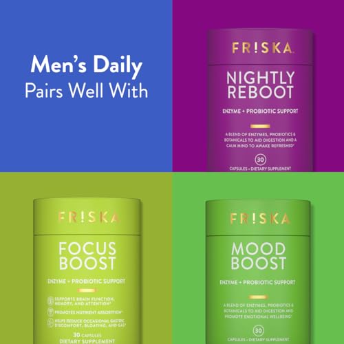 FRISKA Men’s Daily Digestive Enzyme and Probiotics Supplement, Natural Support FR!SKAAu supplements
