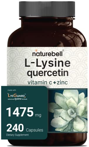 NatureBell L-Lysine 1000mg + Quercetin 250mg Supplement, 240 Capsules, Free Form NatureBellAu supplements