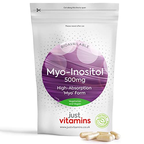 Myo-Inositol Capsules - 500mg x90 Capsules - Pure Premium Quality Myo Inositol Vitamin Just VitaminsUS supplements