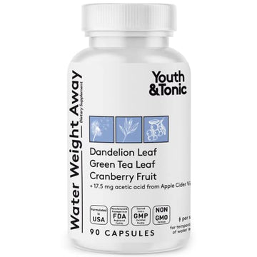 Youth & Tonic Natural Water Pills (90 Count) for Swelling Belly Bloating Youth & TonicUS supplements