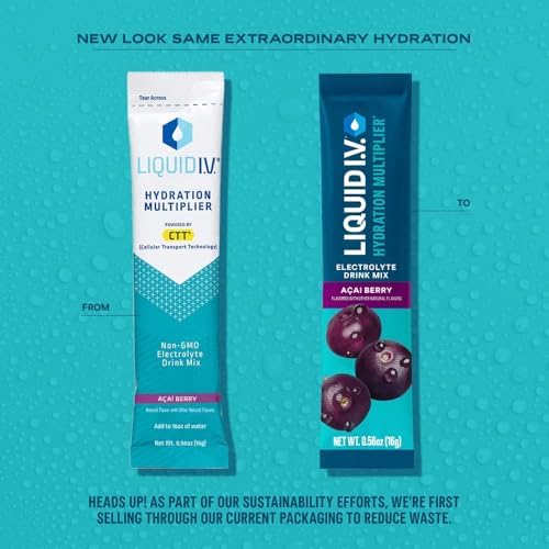Liquid I.V.® Hydration Multiplier - Acai Berry | Electrolyte Powder Drink Mix | 1 Pack (16 Servings) Liquid I.V.US supplements