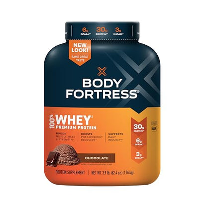 Body Fortress 100% Whey, Premium Protein Powder, Chocolate, 3.9lbs Packaging May Body FortressUS supplements