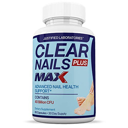 Justified Laboratories (3 Pack) Clear Nails Plus Max Pills 40 Billion CFU Probiotic 60 Caps Justified LaboratoriesUS supplements