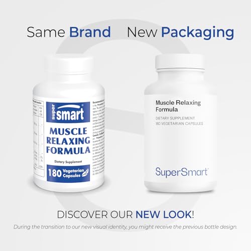 Supersmart - Muscle Relaxing Formula (Advanced Complex) - with Magnesium, Calcium, Vitamin E, Plants Extracts | Non-GMO & Gluten Free - 180 Vegetarian Capsules SupersmartAu supplements