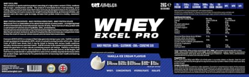 Out Angled Whey Excel Pro Whey Protein Powder Vanilla Flavour, 2kg, 66 Servings, High Protein Powder OUT ANGLEDAu supplements