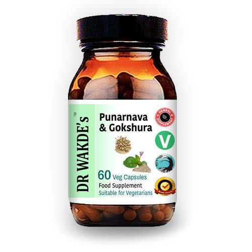 DR WAKDE's Punarnava & Gokshura Capsules (60 Veg Caps, Promotes Healthy Urinary Flush, Ayurvedic Supplement, Vegan, Herbal, All Natural, Made in UK) DR WAKDE'sAu supplements