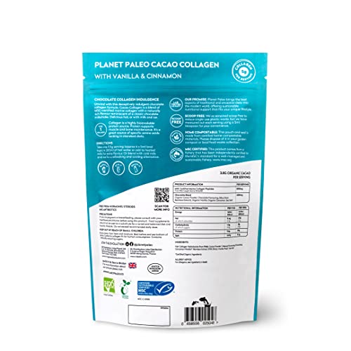 Planet PaleoCacao Collagen Powder (285g, 30 Servings) - MSC Certified, Wild Caught Marine Collagen Planet PaleoAu supplements