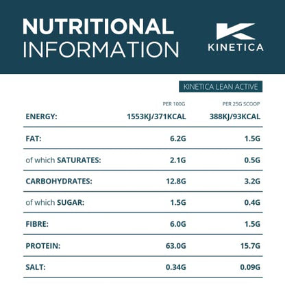 Kinetica Lean Protein Powder, Low Calorie, Grass Fed Whey, 36 Servings, Smooth Chocolate, 900g KineticaUS supplements