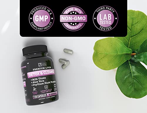 Véla Colon Cleanse & Liver Detox Formula Cleanse - 22 Herbs with Milk Thistle, Turmeric VélaAu supplements