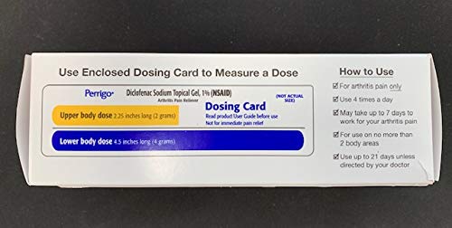 Perrigo Diclofenac Sodium (NSAID) Topical Gel, 1% with dosing Card., 3.53 oz (100 g), arthrits Pain Relief Anti inflamatory for Hand, Wrist, Elbow, Foot, Ankle, Knee. Compare to VOLTAREN 1% Gel. PerrigoAu supplements