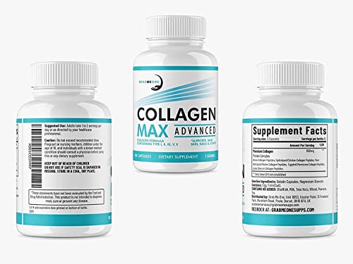 Premium Marine Collagen Supplements for Women, Ultra Potent Marine Collagen Capsules Collagen MaxAu supplements