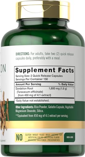 Carlyle Dandelion Root Capsules 1800mg | 300 Count | Non-GMO, Gluten Free CarlyleUS supplements