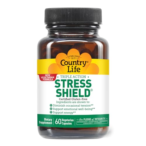 Country Life Stress Shield – Stress & Tension Relief Supplement with Ashwagandha, B-Vitamins for Energy & Emotional Well-Being, Supports Mental Clarity & Resilience, Gluten-Free, Vegan, 60 Capsules Country LifeAu supplements