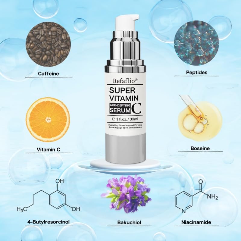 Super Vitamin C Serum for Women over 70, Rapid Anti Aging Cream, Face Lift Cream, Hydrates, Softens, Lifts and Firms, Fights Wrinkles, Advanced Super Serum C 3PCS. (90ml) RefaflioAu supplements