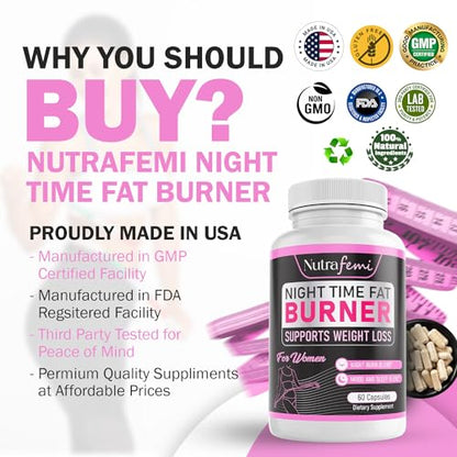 Nutrafemi Night time Fat Burner, Weight Loss Pills for Women – Thermogenic Fat Burner NutrafemiUS supplements