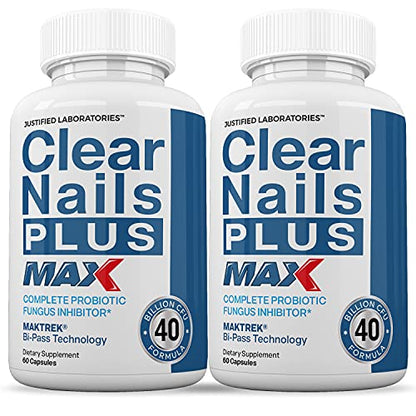 Justified Laboratories (2 Pack) Clear Nails Plus Max Pills 40 Billion CFU Probiotic Supports Justified LaboratoriesUS supplements