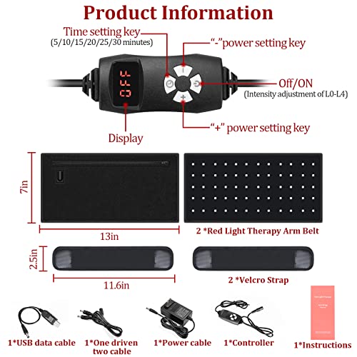 NEXTWOOD 660nm and 850nm Infrared Red Light Arm Therapy Wrap Belt with Timer & Brightness Setting Red NEXTWOODAu supplements