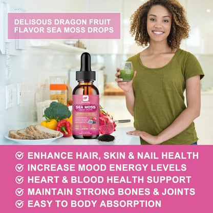 3000mg Sea Moss Liquid Drops - Organic Black Seed Oil & Irish Sea Moss B BEWORTHSUS supplements
