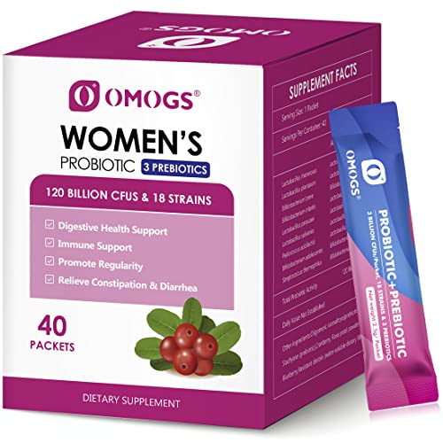 OMOGS Women's Probiotic,120-Billion-CFUs, 18 Strains, with 3 Prebiotics and Cranberry OMOGSAu supplements