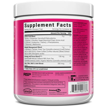 RSP NUTRITION AminoLean Pre Workout x Alix Earle Berry Alixir, Clean Energy with No Jitters RSP NUTRITIONUS supplements