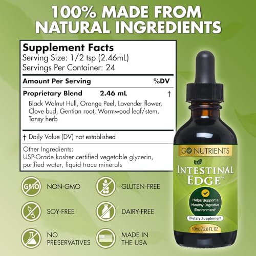 Go Nutrients Intestinal Edge Gut Detox Cleanse for Humans: Enhance Digestive Go NutrientsUS supplements