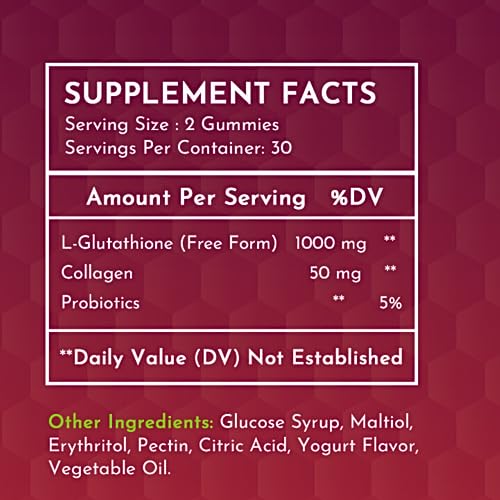 Glutathione Gummies | with Marine Collagen | 1050mg per Serving | Antioxidant Support SunshyneUS supplements