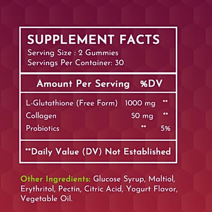 Glutathione Gummies | with Marine Collagen | 1050mg per Serving | Antioxidant Support SunshyneUS supplements