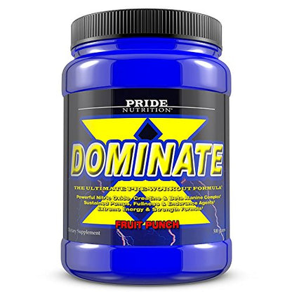 Pride Nutrition Dominate X Pre Workout Supplement - 500g Nitric Oxide & Creatine Pre Pride NutritionUS supplements