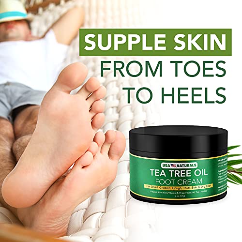 Tea Tree Oil Foot Cream For Dry Cracked Heels Repair - Natural Foot Cream For Dry Cracke USA NaturalsUS supplements