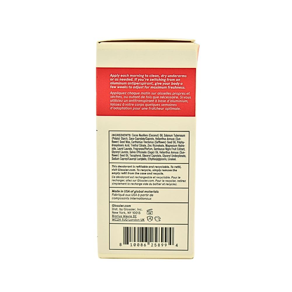 Glossier Deodorant Refillable Holiday Gift Set: Aluminum-Free Stick 2.2 oz + YOU Refill – Coconut Oil Base, Warm & Spicy GlossierAu supplements