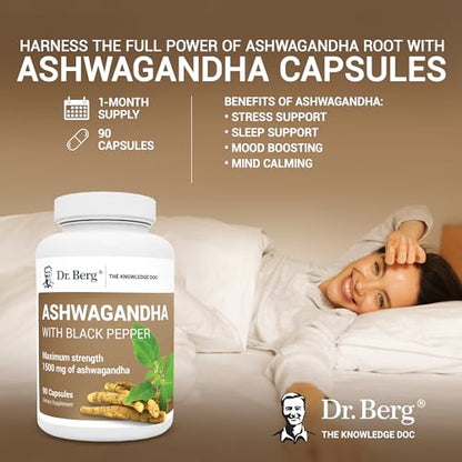 Dr. Berg Ashwagandha Capsules 1500mg - Includes Organic Ashwagandha Root Dr. Berg NutritionalsUS supplements
