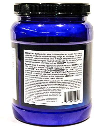 #1 Pre Workout - Dominate X 500g- Best Nitric Oxide & Creatine Pre-Workout Formula Pride NutritionAu supplements