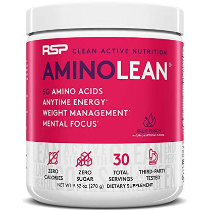 RSP NUTRITION AminoLean Pre Workout Energy (Fruit Punch 30 Servings) with TrueFit RSP NUTRITIONUS supplements