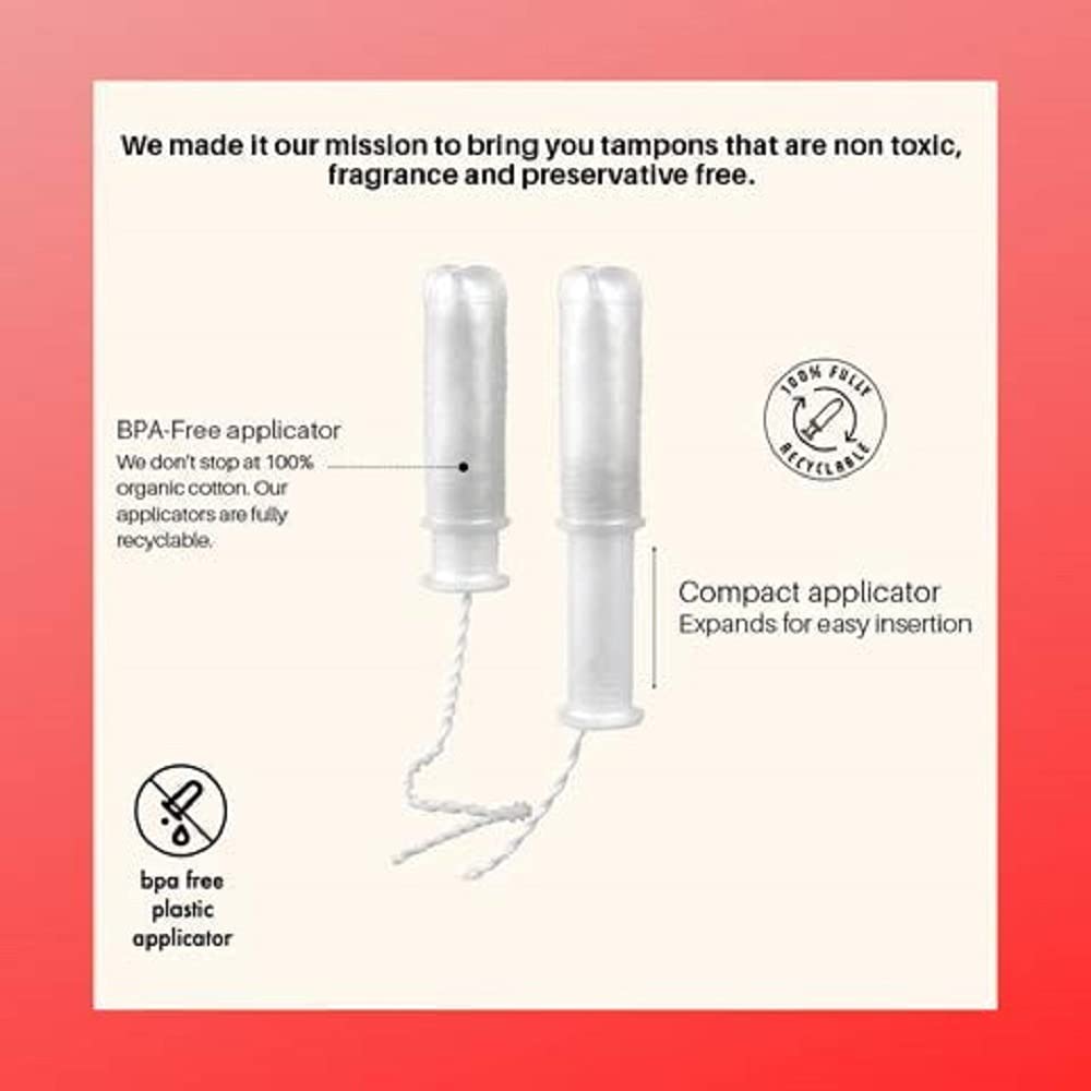 MYBOXSHOP Organic Tampons - 100% Pure Organic Cotton Tampons with BPA-Free Applicator MYBOXSHOPAu supplements