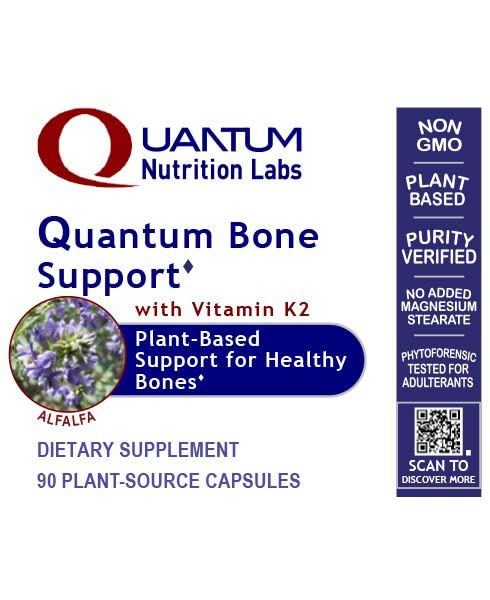 Quantum Nutrition Labs Quantum Bone Health - Bone Health Vitamins, Bone Strength Supplement for Women and Men, Organic Calcium Supplement with Fermented Vitamin K2, Bone Health Support - 90 Capsules Quantum NutritionAu supplements