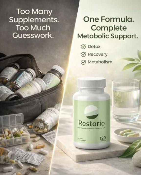 Restorio™ Metabolic Health Support Capsules - Liver & Inflammation Support - Hangover Prevention - Exercise Recovery - 120 Capsules RestorioAu supplements