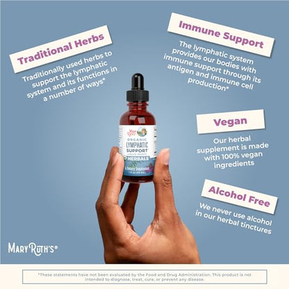 Lymphatic Support Drops | USDA Organic Lymphatic Cleanse Immune Support Supplement MaryRuth OrganicsUS supplements