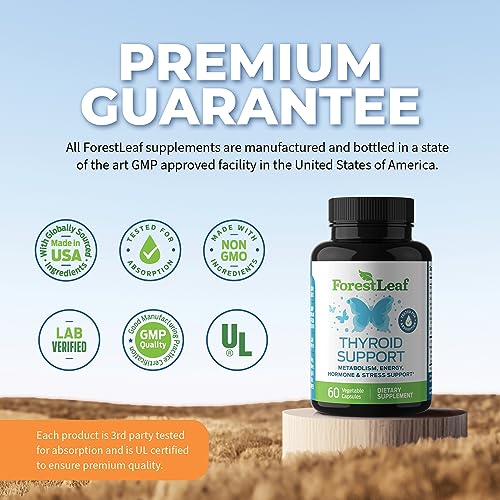 Thyroid Support for Women and Men with Iodine - Energy, 60 Vegetarian ForestLeafAu supplements