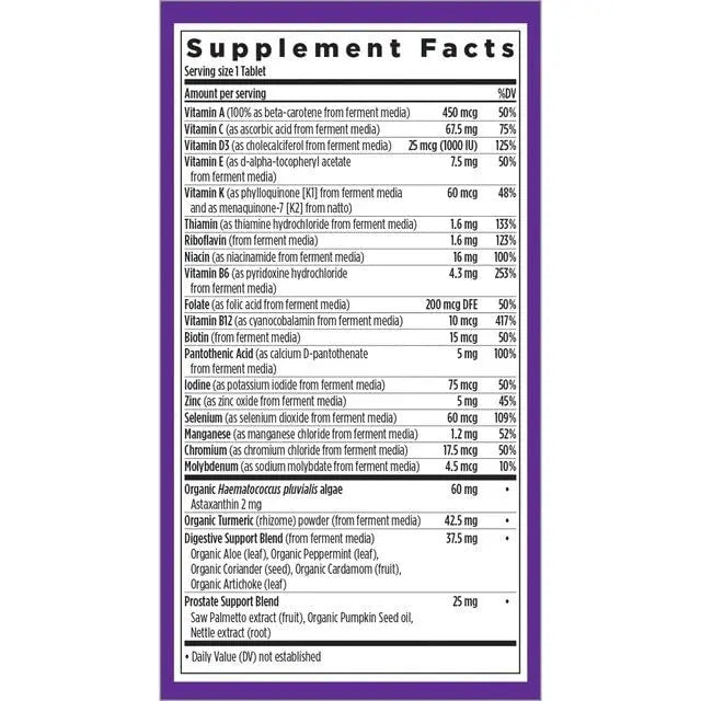 New Chapter Multivitamin for Men 50 Plus - Every Man's One Daily 55+ with Fermented Probiotics + Whole Foods + Astaxanthin New ChapterAu supplements