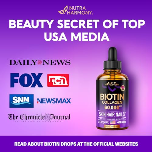 Liquid Biotin & Collagen - Vitamins for Hair Growth Support for Women & Men NUTRAHARMONYUS supplements