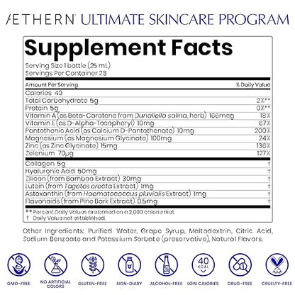 Collagen Drink + Hyaluronic Acid. Liquid Skincare Supplement. 12 High-Grade Natural Ingredients AETHERNUS supplements
