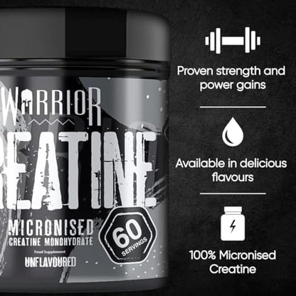 Warrior Creatine Monohydrate Powder – 300g – Micronised for Easy Mixing WarriorUS supplements