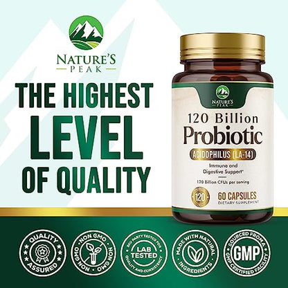 Nature's Peak Probiotics for Digestive Health - 120 Billion CFU with Diverse Strains Nature's PeakUS supplements