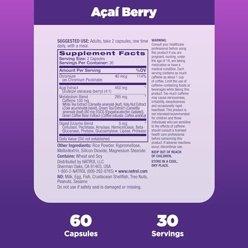 Natrol Acai Berry Diet, 60 Capsules NatrolUS supplements