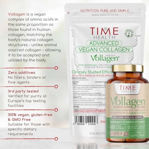 Vollagen® Advanced Vegan Collagen - 18 Amino Acid Complex in Ratio of Collagen Time HealthUS supplements