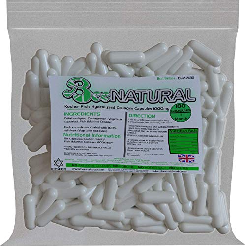 Bee-natural Kosher Pure Marine Hydrolyzed Collagen 1000mg 180 Capsules Bee-naturalAu supplements