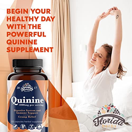 Leg Cramps Support Organic Pills - 1000 mg - Quinine Tablets for Cramp Defense FLORIDA HERBSUS supplements